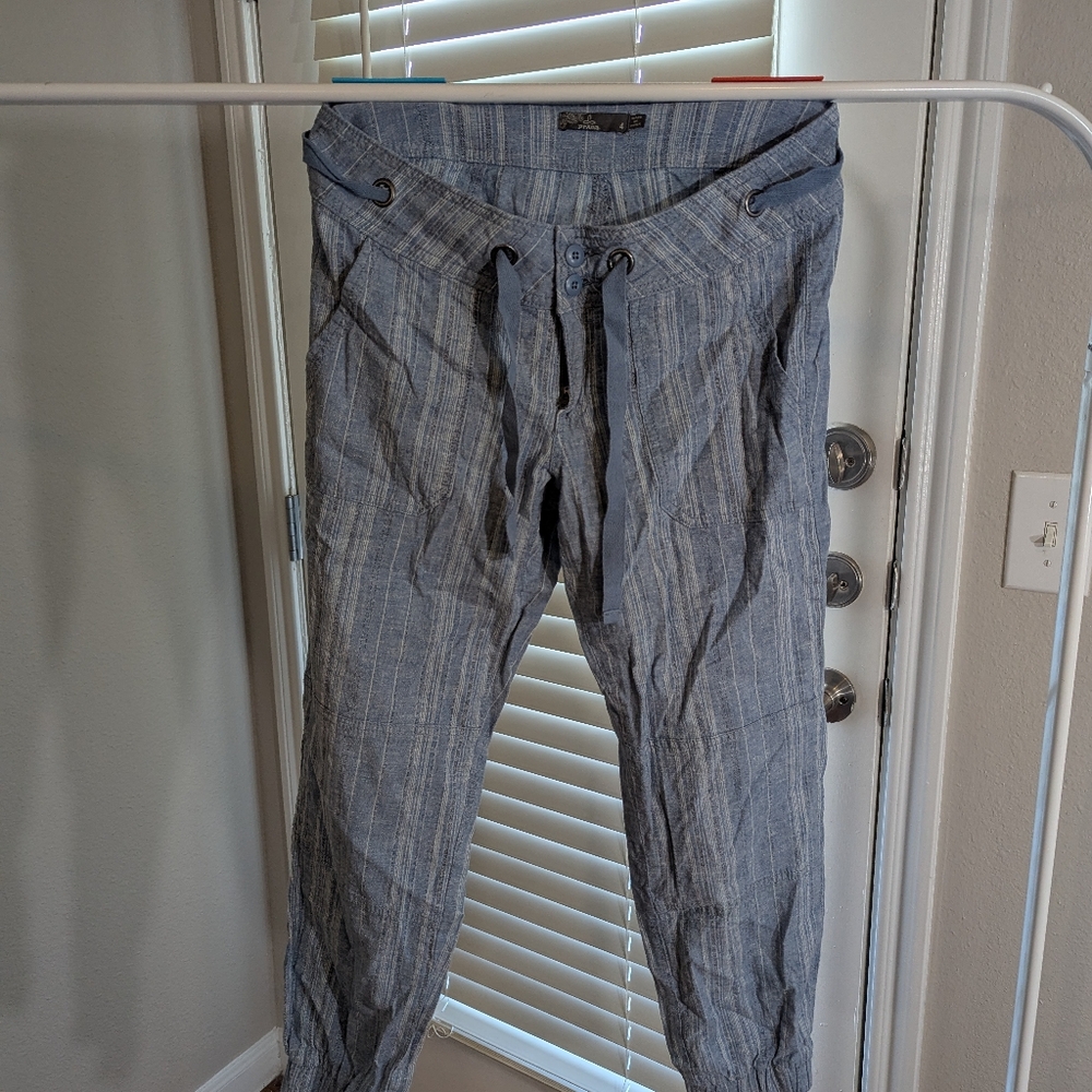 Prana Blue Striped Joggers